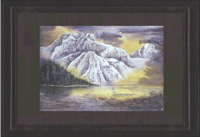 Watercolour painting of the Misty Mountains