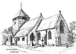 greetings card of St Giles Church, Coldwaltham