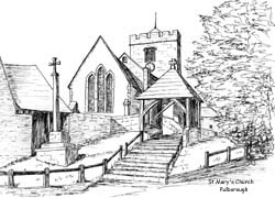 greeting card of St Marys Church, Pulborough